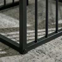 HOMCOM Satztisch-Set, pflegeleichte Oberflächen, Stahlgestell, Weiß/Schwarz(m-9)