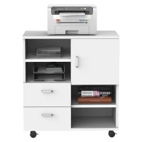 HOMCOM Mesa armario movil mueble tv madera + cajones y puerta consola comedor cajonera(m-9)