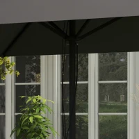 Outsunny 215cm Square Canopy Parasol, with Contrast Piping - Grey/Red(m-8)