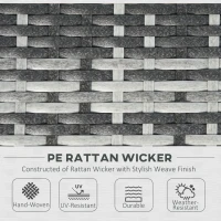 Outsunny 6 PC Rattan Sofa Coffee Table Set Sectional Wicker Weave Furniture for Garden Outdoor Conservatory w/ Pillow Cushion Grey(m-4)