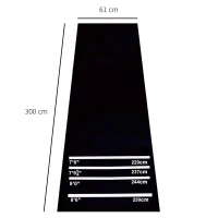 HOMCOM Dartmatte 300 x 61 cm Oche Carpet Mat mit Softdart Steeldart rutschfest Dartteppich Teppich-Dartmatte Dart Zubehör für Boden Schutz(m-3)