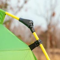 Outsunny Tente de camping familiale 6 personnes Pop-up tente dôme légère ventilée facile à monter 4 fenêtres 2 portes dim. 320L x 320l x 176H cm fibre verre polyester vert gris(m-9)