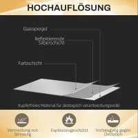 HOMCOM Ganzkörperspiegel mit LED, dimmbar, Touchsensor, Speicherfunktion, silber, 40x120 cm(m-7)