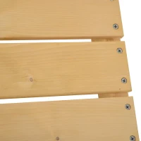 Outsunny Wooden Garden Benches, 2 Seater Outdoor Benches, Fir Wood Backless Patio Loveseat with Slatted Seat for Park, 110 x 38 x 35 cm, 5 Pieces, Natural Wood Finish(m-8)