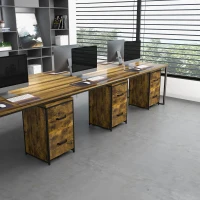 Vinsetto 2-Drawer file Cabinet, Industrial filing cabinets for Home, Hanging File Folders, Vertical Home Office Organizer for A4 Size, Rustic Brown(m-8)