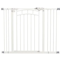 PawHut Treppenschutzgitter Hundeschutzgitter, automatisches Schließen, Einhandbedienung,100 cm x 4 cm x 76 cm, Weiß(m-10)