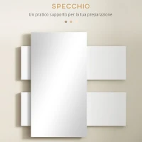 HOMCOM Mobile da Ingresso 2 in 1 con Specchio da Parete 75x3.5x75 cm e Cassetto 75x30.5x20 cm, Grigio e Bianco(m-5)