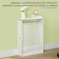 HOMCOM Cubierta de Radiador Cubre Radiador Moderno Pintado de MDF con Estante Superior para Salón Dormitorio 60x18x84 cm Blanco(m-5)