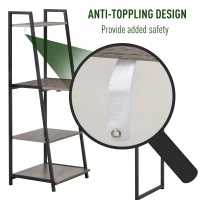 HOMCOM Modern Foldable Home Office Desk with Storage Shelf Freestanding Computer Table Workstation for Study, Grey(m-7)