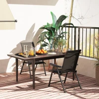 Outsunny Set of Two Folding Outdoor Chairs - Black(m-8)