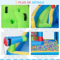 Outsunny Château gonflable aire de jeux avec toboggan trampoline piscines + 3-8 ans 390 x 300 x 197 cm - multicolore(m-7)