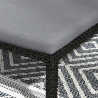 Outsunny Tumbona de Ratán Sintético con Respaldo Ajustable en 5 Posiciones Cojín y Ruedas  73x200x48 cm Gris Claro y Negro(m-9)