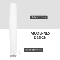 HOMCOM Stehlampe Wohnzimmer Schlafzimmer Standleuchte Stehleuchte Edelstahlboden Textillampenschirm 40 W rund weiß + silber Ø 20 x 160 cm(m-4)