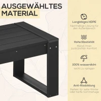 Outsunny Beistelltisch, Gartentisch, rechteckig, Industrial Design, markante Holzoptik, schwarz, 95 x 42 x 40 cm(m-4)