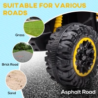 HOMCOM 12V Ride-On Quad Bike w/ Music, Horn, for Ages 3+ Years - Yellow(m-7)