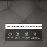 Outsunny Set 3 Cuscini da Giardino per Divani e Pallet in Poliestere con Imbottitura Spessa, Grigio Carbone(m-4)