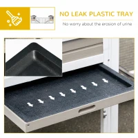 PawHut 2 in 1 Rabbit Hutch Outdoor Guinea Pig Hutch Bunny Run Double Main House with Run, No-Leak Tray 259 x 64 x 92cm, Grey(m-6)