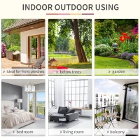 Outsunny Outdoor Hanging Rope Chair with Cotton Rope, Garden Hammock Chair with Wooden Support Bar Cotton Cloth, Portable Garden Chair for Patio & Tree, Red(m-6)