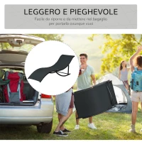 Outsunny Set 2 Sdraio da Giardino Pieghevoli, Lettino Prendisole in Alluminio e Textilene, 61x165x63cm(m-6)
