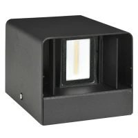 Outsunny Außenwandleuchte, verstellbarer Leuchtwinkel, 9W, 200-240V, 3000K, Aluminium, Schwarz, 11 x 13 x 16 cm(m-10)