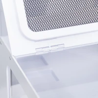 PawHut Terrario per Tartarughe d'Acqua con Vasca per Tartarughe, Ciotole e Finestre, 47x28x25cm - Bianco(m-9)