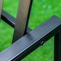 Outsunny Banco de Jardín de 2 Plazas Metal con Respaldo Alto y Reposabrazos para Exterior Parque Patio Terraza Estilo Rústico Carga Máx. 220 kg 108x63x80,5 cm Negro(m-8)