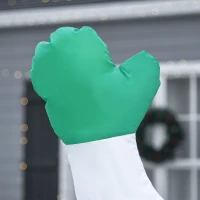HOMCOM Weihnachtsdeko, aufblasbarer Schneemann, 2,4 m, LED-Beleuchtung, Gebläse, Weiß(m-9)
