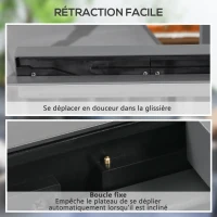 Outsunny Table Extensible de Jardin Grande Taille dim. dépliées 160 x 80 x 75 cm Aluminium Plateau Verre trempé transparent(m-5)