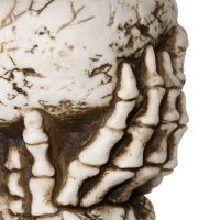 HOMCOM Halloweendekoration, Skelett-Süßigkeitenschale, leuchtende Augen, unheimliches Heulen, Grau/Schwarz(m-9)