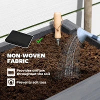 Outsunny Wooden Two-Tier Raised Planter - Grey(m-6)