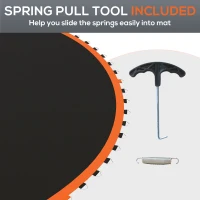 SPORTNOW Replacement Trampoline Mat with Spring Pull Tool, 72 V-Hooks, for 12ft Trampoline using 14cm Springs, Orange(m-6)