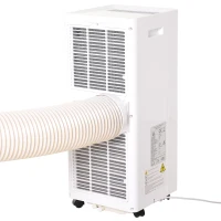 HOMCOM Aire Acondicionado Portátil 7000Btu 3 en 1 Refrigerador Deshumidificador y Ventilador con Temporizador LED y Mando a Distancia Silencioso 30,5x32,8x67,8 cm Blanco(m-9)