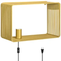 HOMCOM Wandleuchte im Vintage-Design, Wandlicht, E 27 Fassung, 40 W.  Kippschalter, Goldfarben(m-1)