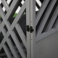 PawHut Wood Dog Crate Dog Cage Table Kennel Night Stand with Lockable Door for Small Medium Pets Grey 60 x 91 x 74 cm(m-8)