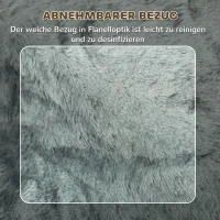 PawHut Faltbare Haustiertreppe, 3 Stufen, waschbarer Plüschbezug, Spanplatte, 46 x 35 x 35 cm, Hellgrau(m-5)