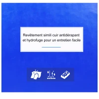 HOMCOM Tapis de sol gymnastique Fitness pliable portable rembourrage mousse 5 cm grand confort revêtement synthétique dim. 2,45L m x 1,15l m bleu(m-5)