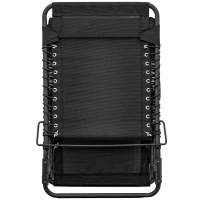 Outsunny Bain de soleil transat pliable dossier inclinable multi-positions têtière fournie métal époxy textilène noir(m-5)