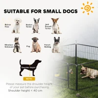 PawHut 6 Panels Dog Playpen, Portable Detachable Puppy Pen with Door, for Small Dogs, 60cm High, Grey(m-7)