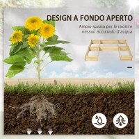 Outsunny Fioriera da Esterno 5 Pezzi componibili a Fondo Aperto in Legno di Abete, 230x230x28 cm(m-6)