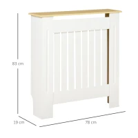 HOMCOM Heizkörperverkleidung Heizkörperabdeckung Heizkörper Radiator Cover Abdeckung Abnehmbar MDF Weiß+Eiche 78 x 19 x 83 cm(m-3)