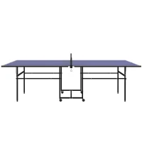 SPORTNOW Table de tennis de table ping-pong pliable compacte 4 roulettes pour intérieur 274L x 152,5l x 75,5H cm(m-1)