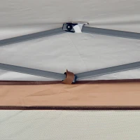 Outsunny 3.5m x 4m Hexagonal Pop Up Gazebo, Canopy Tent Sun Shelter for Patio Outdoor Party, Height Adjustable, with Mosquito Netting and Carry Bag - Brown(m-9)