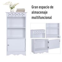 HOMCOM Armario de Baño Gabinete Consola Mueble Aparador Organizador de Almacenaje Multiusos de Cocina Comedor Salón 1 Estante con Puertas 40x23x80cm(m-4)
