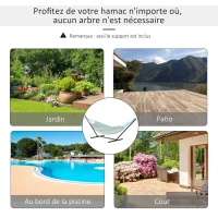 Outsunny Support Pied de hamac Structure Robuste métal époxy Noir dim. 3,60L x 0,92l x 1,12H m(m-6)