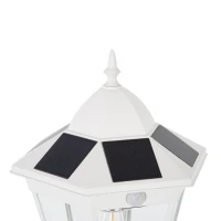 Outsunny Luminaire solaire extérieur lampe de jardin lampadaire classique LED en aluminium étanche ;uminosité réglable(m-8)