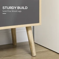 HOMCOM Modern Bookcase with Bottom Cabinet and 6 Open Shelves, Freestanding Bookshelf for Study Living Room Home Office, Natural and Dark Grey(m-5)