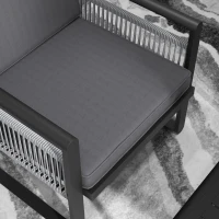 Outsunny Four-Piece Aluminium Garden Dining Set, with Cushions(m-8)