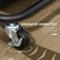 HOMCOM Rollwagen mit 3 Etagen, Ablagekörben, Haken, Beistellwagen für Küche oder Wohnzimmer, Stahl, Kunststoff, Schwarz(m-5)