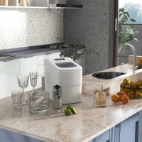 HOMCOM 12kg Countertop Ice Cube Machine, with Scoop - White(m-10)