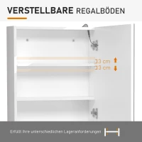 HOMCOM LED Spiegelschrank 9 W Lichtspiegel Badezimmerschrank mit Spiegel Badschrank Badezimmerspiegel mit Touch Schalter Scharnier Soft-Close-Funktion Weiß 50 x 15 x 60cm(m-4)